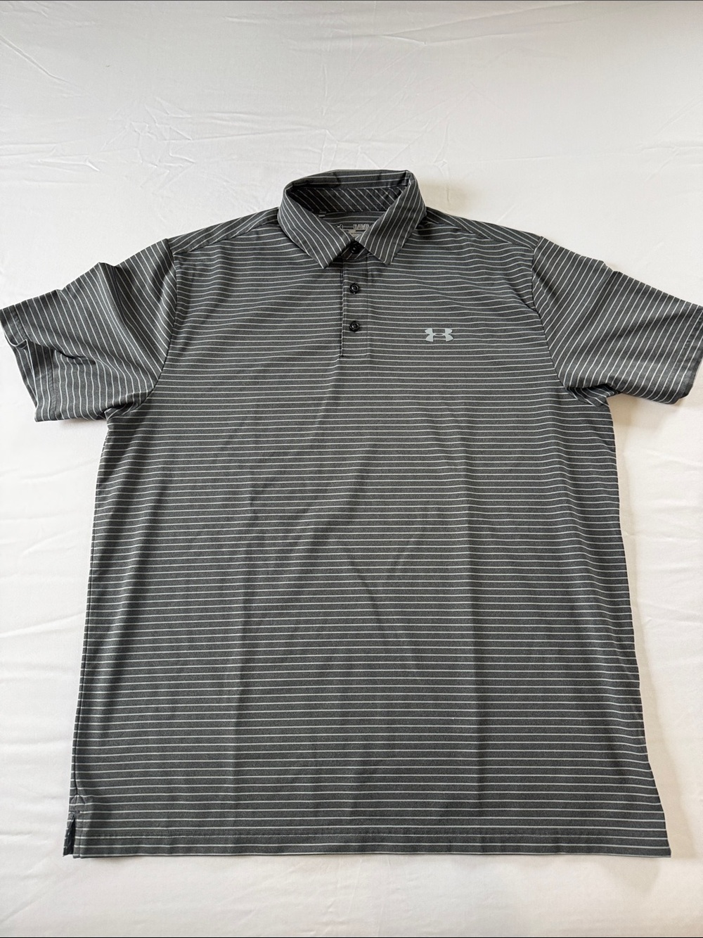 Under Armour Men's Charcoal Stripe Performance Polo